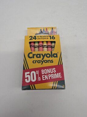 Vintage Crayola Crayons 24 Colours Box BS90 Made in Canada Non-Toxic Art